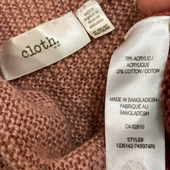 Cloth Pink Oversized Knit Sweater Size Xlarge - Picture 10 of 10